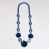 Multi Beaded Ovals Chain Long Necklace