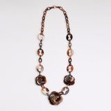 Multi Beaded Ovals Chain Long Necklace