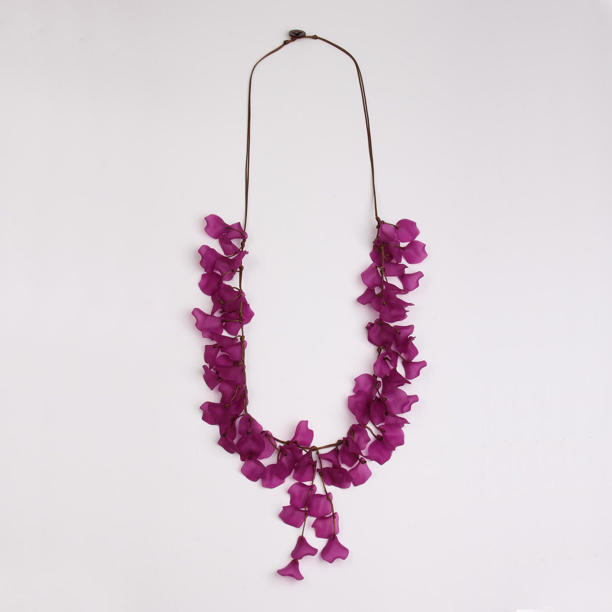 Tiny Dangling Petals In A Chord Long Necklace