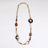 Heart And Beads Chain Long Necklace