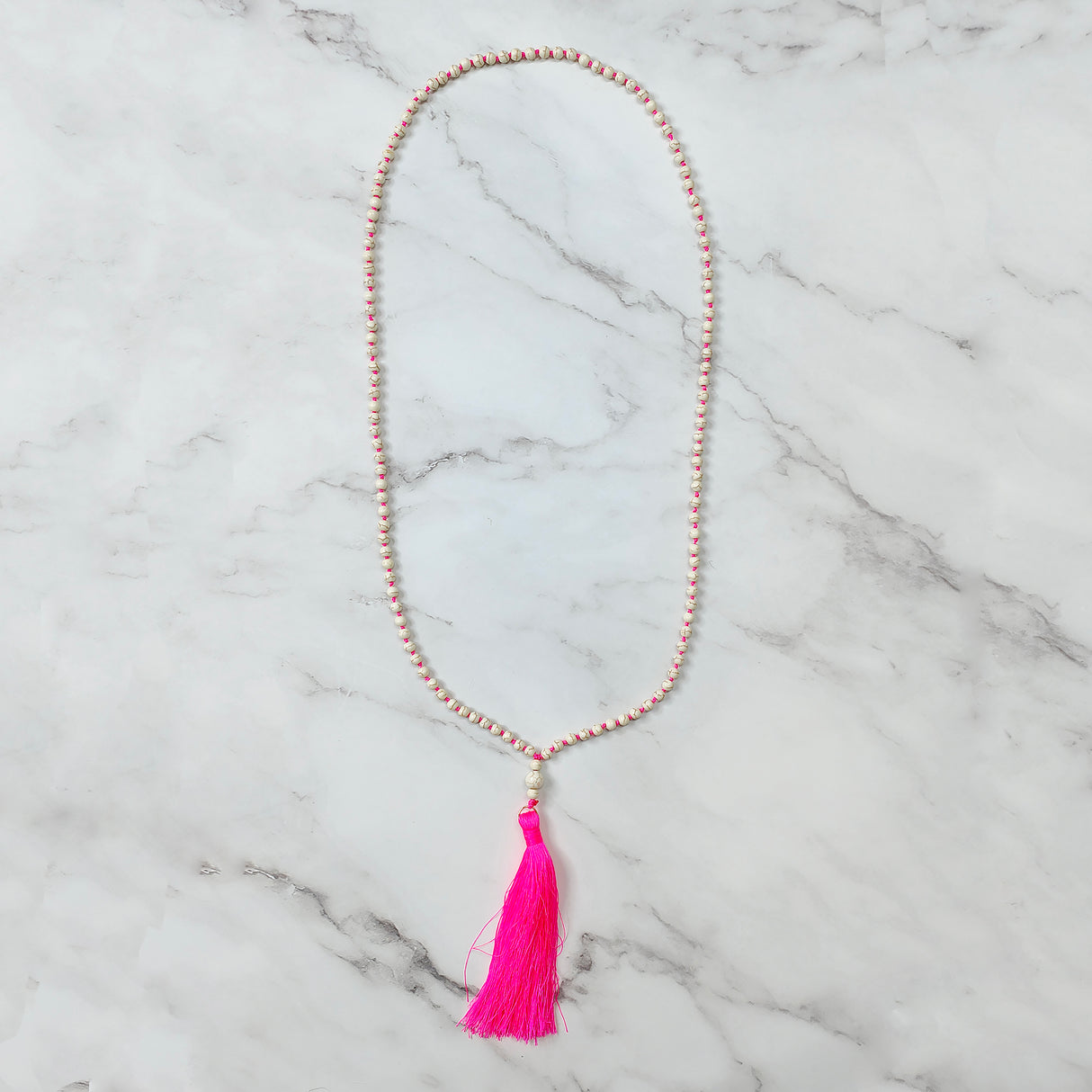 Pink Pearl Tassel Necklace  JYB13007PNK