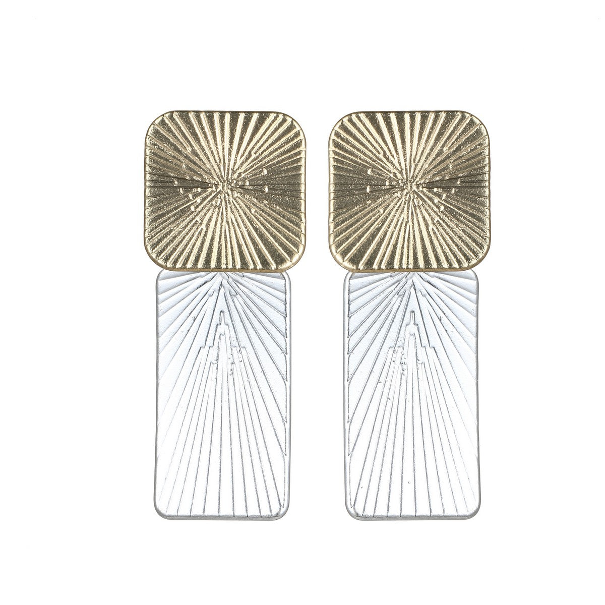 Gold & Silver Square Dangly Earrings YD22835MIX