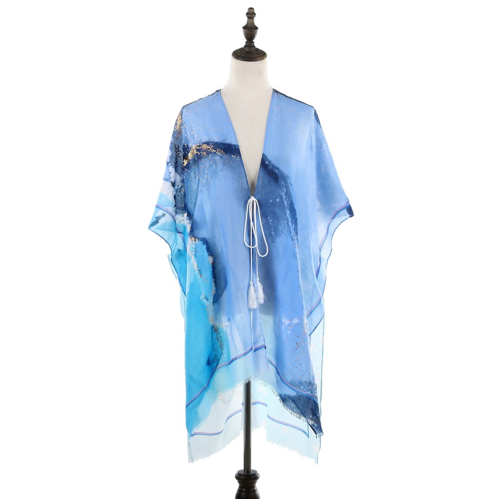 Sheer Kimono with Glitter - Blue JYF13006BLU