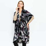 Black Swirl Pattern Soft Touch Kimono