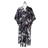 Black Swirl Pattern Soft Touch Kimono