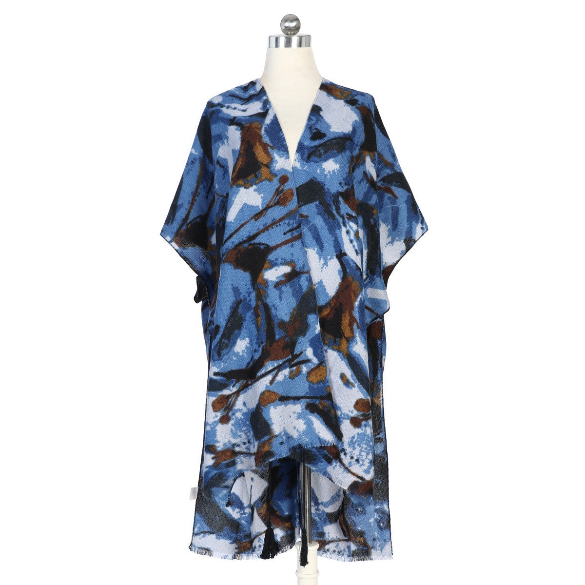 Multi-Blue Soft Touch Kimono YF22002BLU