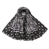 Black Diamond Patterened Mixed Cotton Scarf