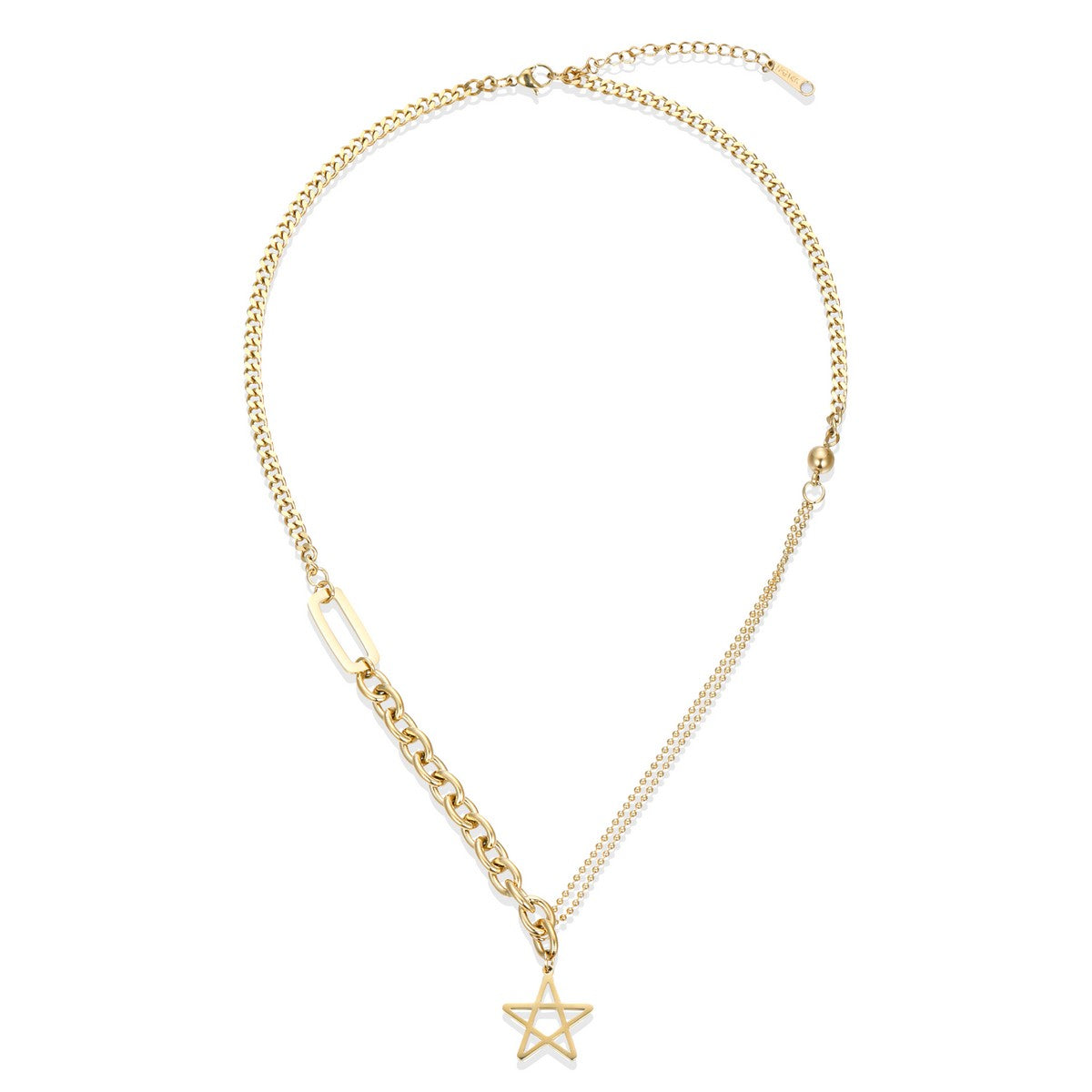 Gold Multi-chain Necklace with Star Accent YG22023YGD