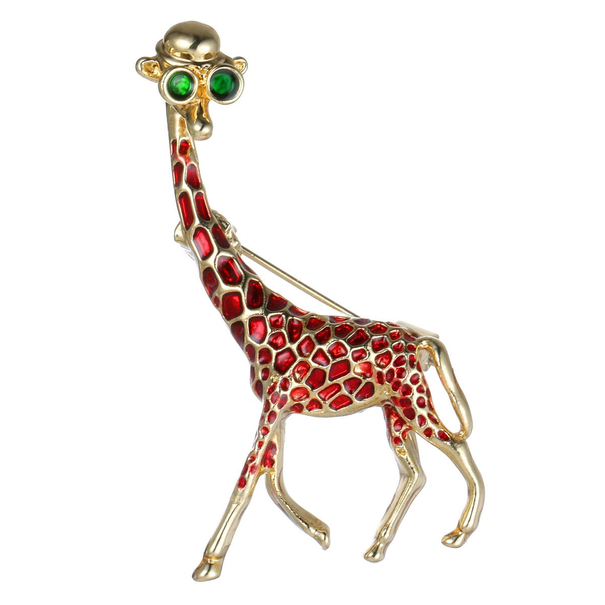 Gold Giraffe Brooch - Multicolour YL22003YGD