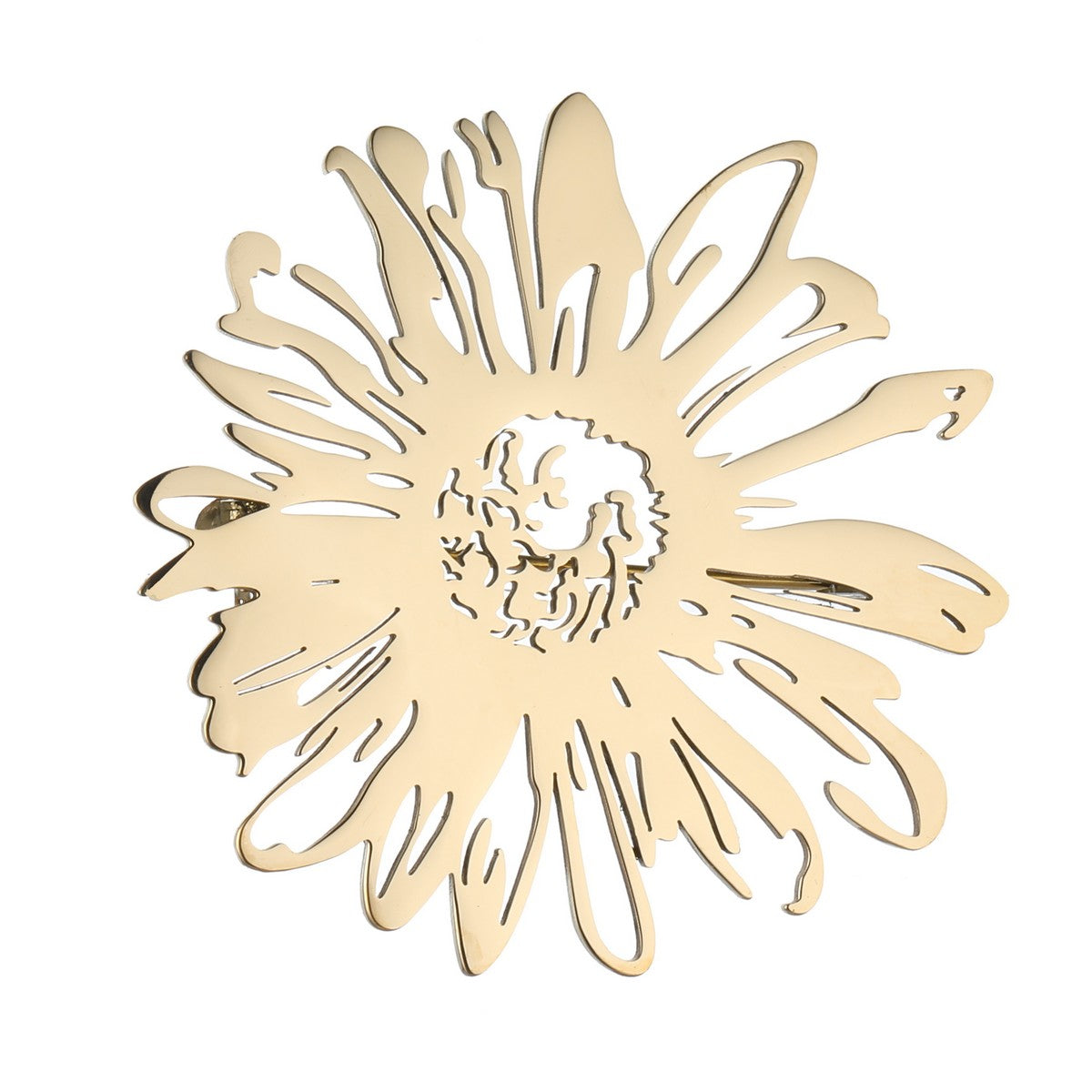 Gold Daisy Cut-Out Brooch YL22005YGD
