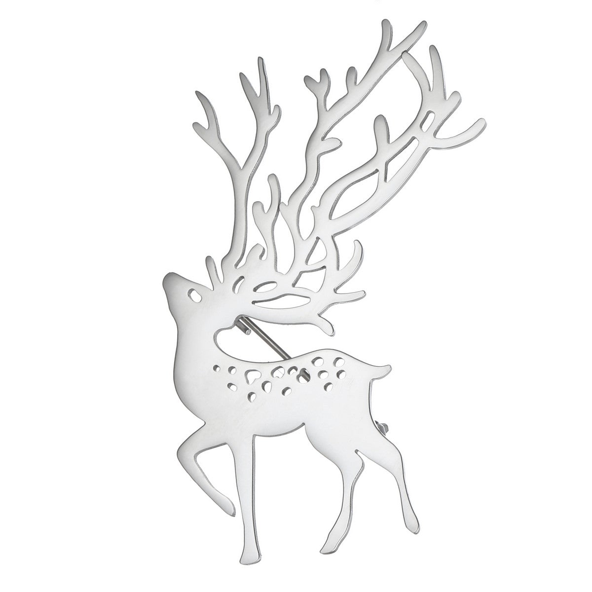 Silver Reindeer Brooch YL22007SLR