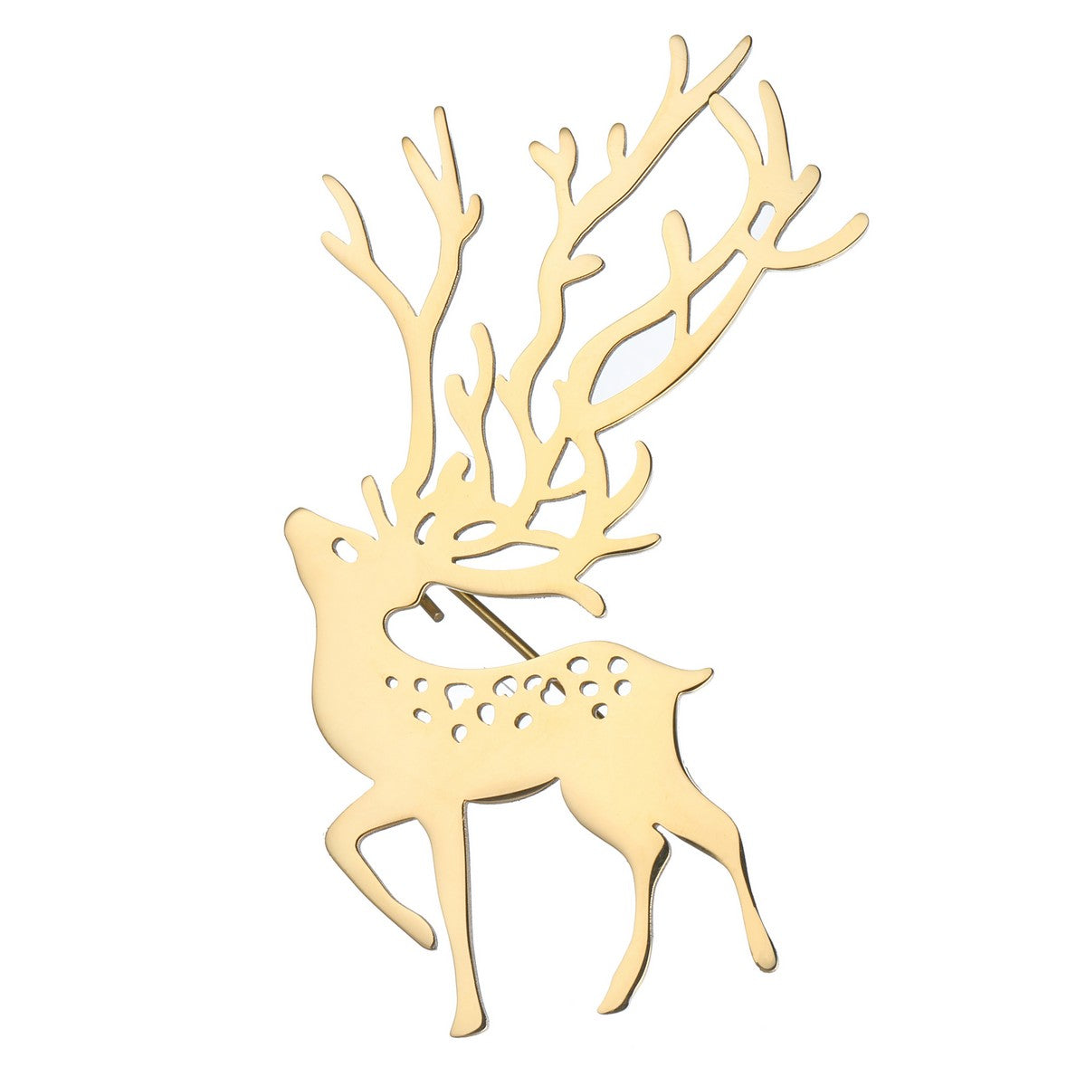 Gold Reindeer Brooch YL22007YGD