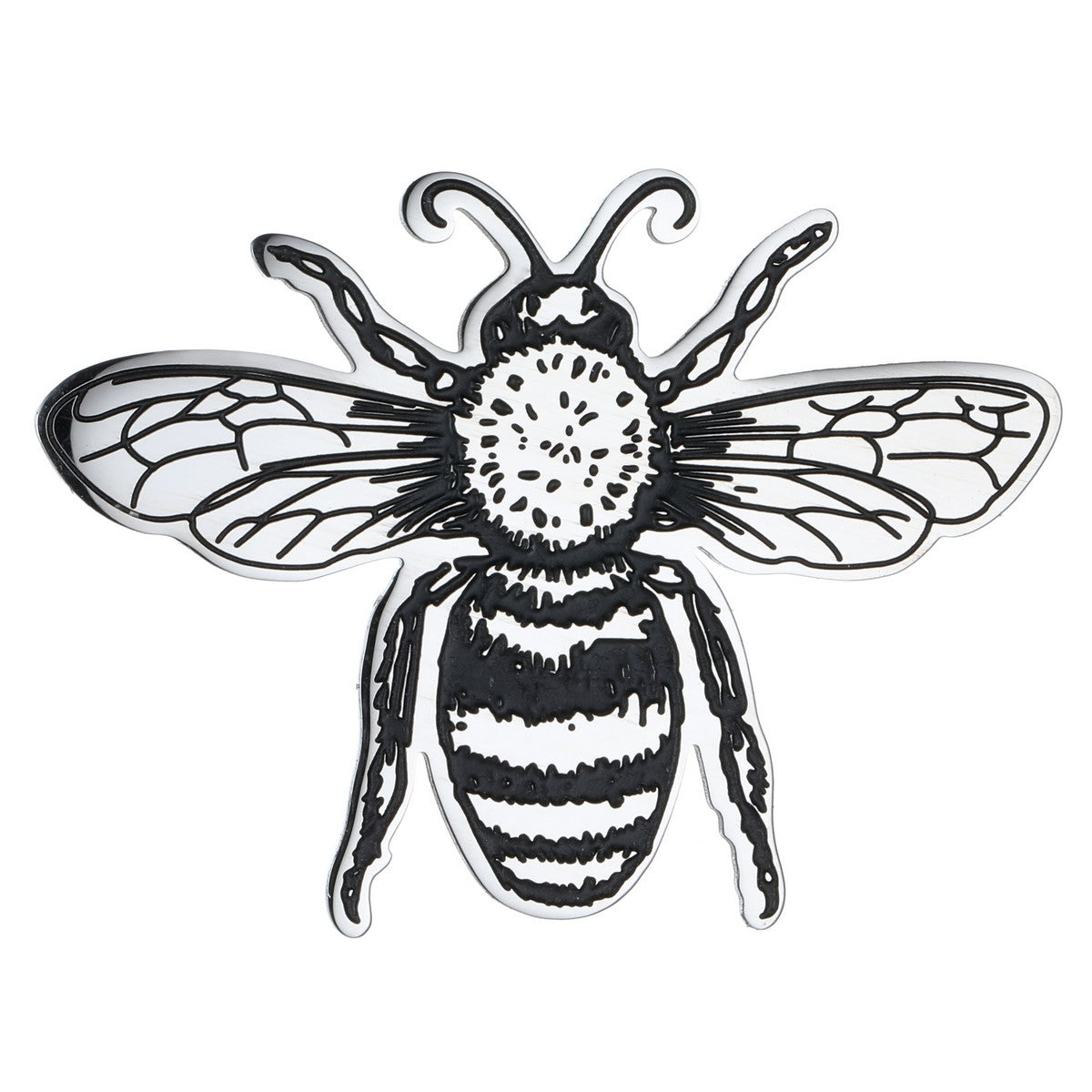 Black and Silver Bumble Bee Brooch YL22012SLR