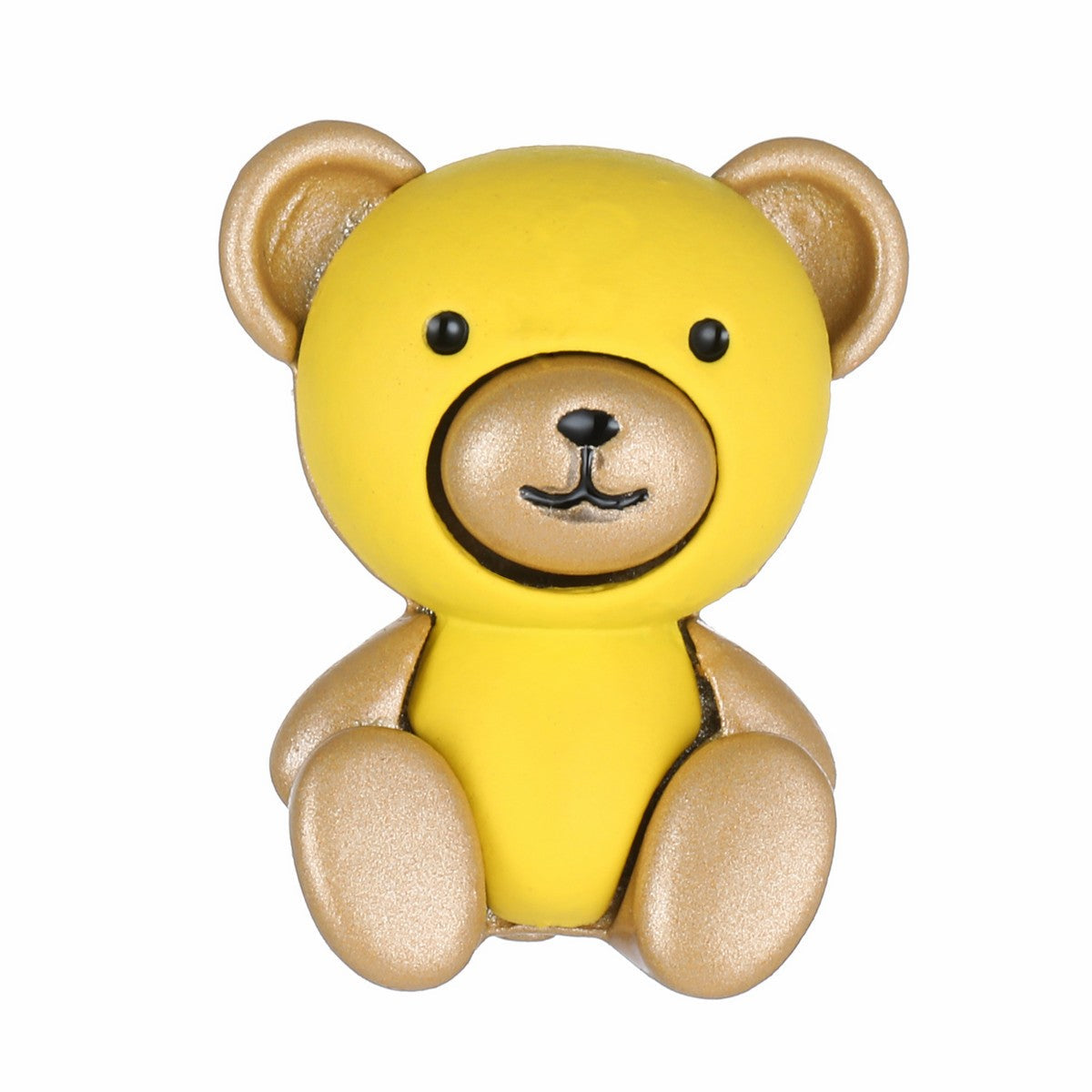 Yellow and Gold Teddy Bear Brooch YL22034YEL
