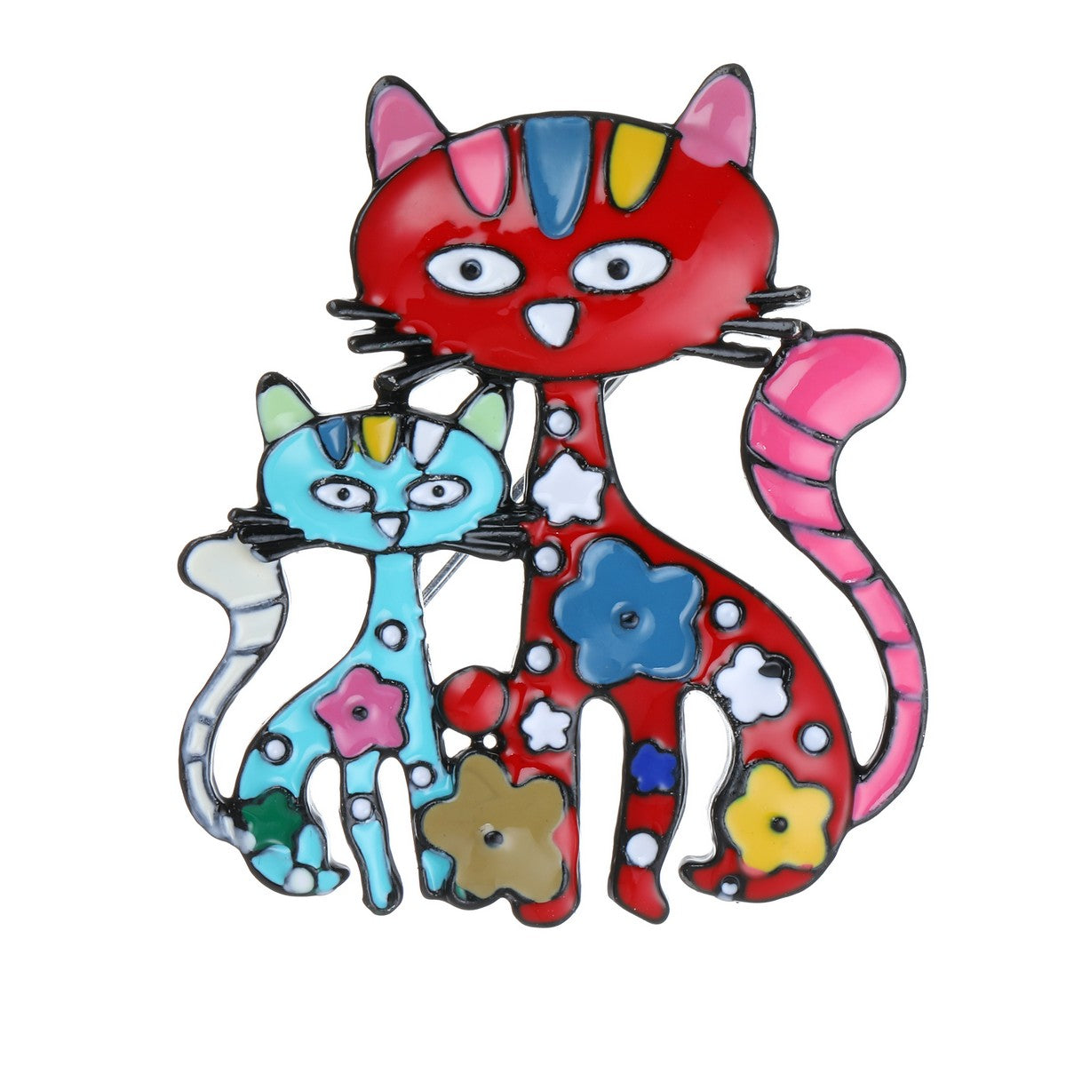 Cat Family Brooch YL22045MUL