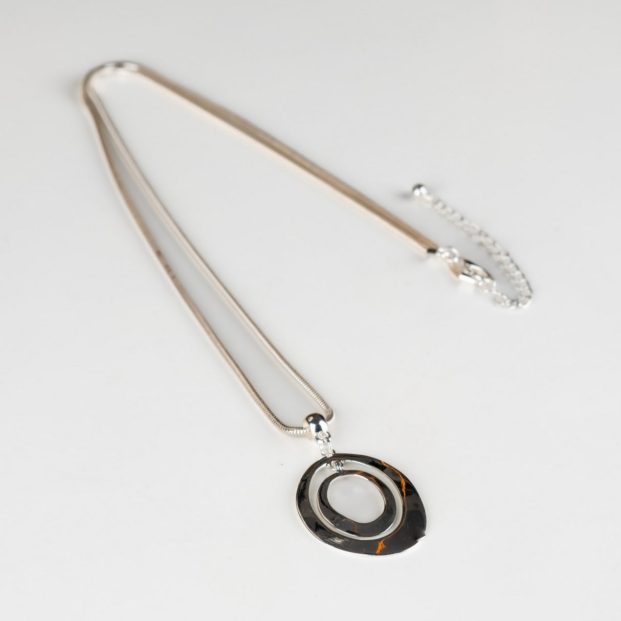 Hallow Circles Pendant Long Necklace