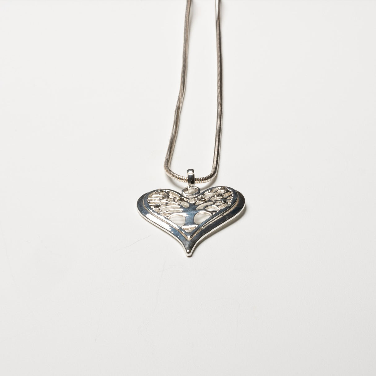 Filigree Heart Pendant Long Necklace