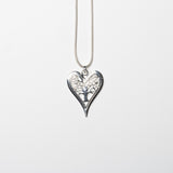 Filigree Heart Pendant Long Necklace