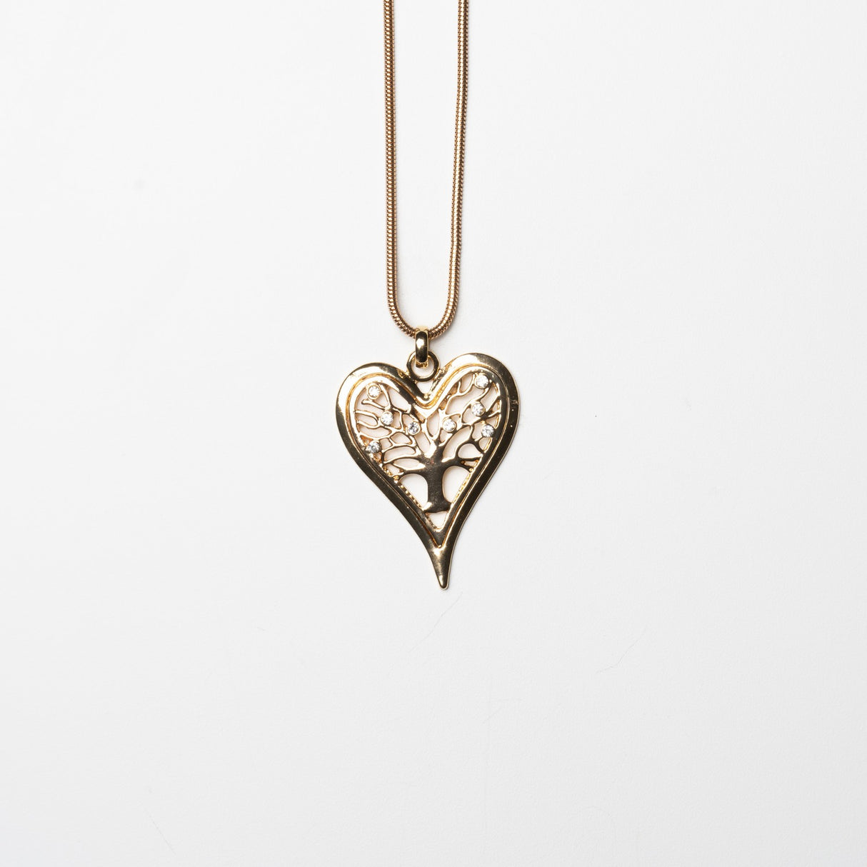 Filigree Heart Pendant Long Necklace