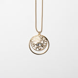 Filigree Circle Pendant Long Necklace