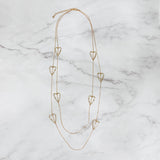 Hearts In A Double Chain Necklace