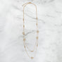 Pearl In Heart And Steel Beads Necklace