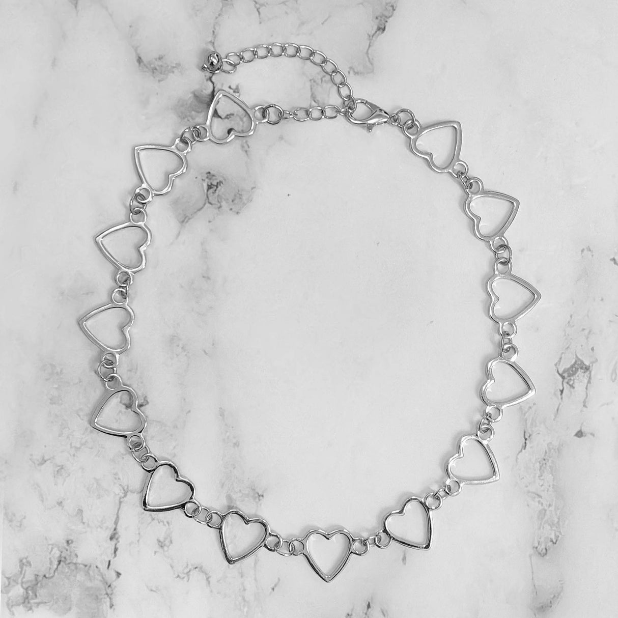 Multiple Hearts In A Chain Necklace