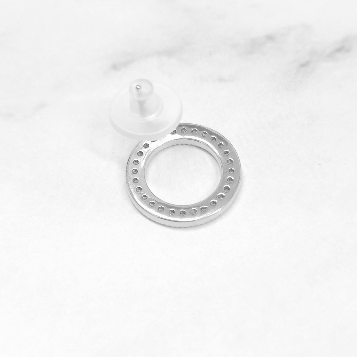 Circle With CZ Earrings