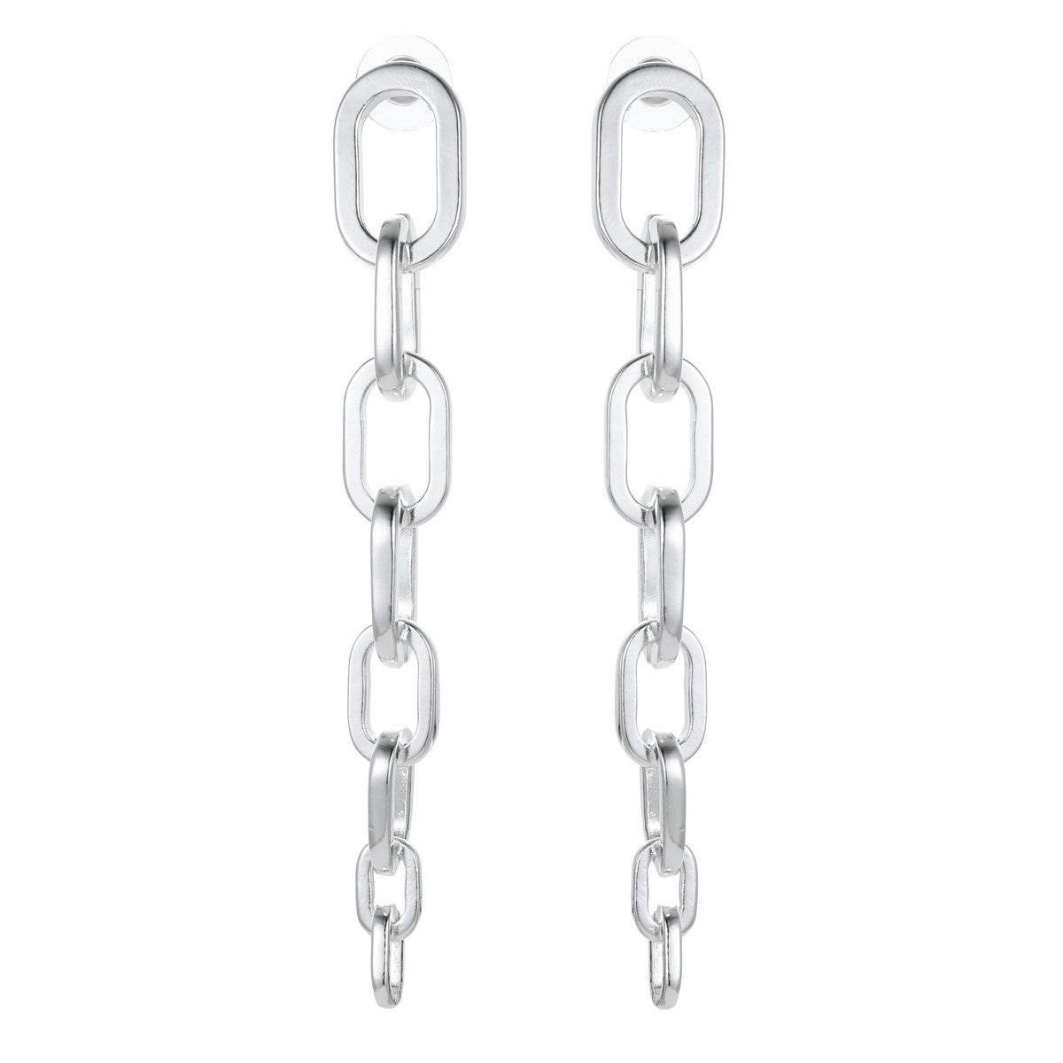 Silvery Chain Drop Earrings YT22807SLR