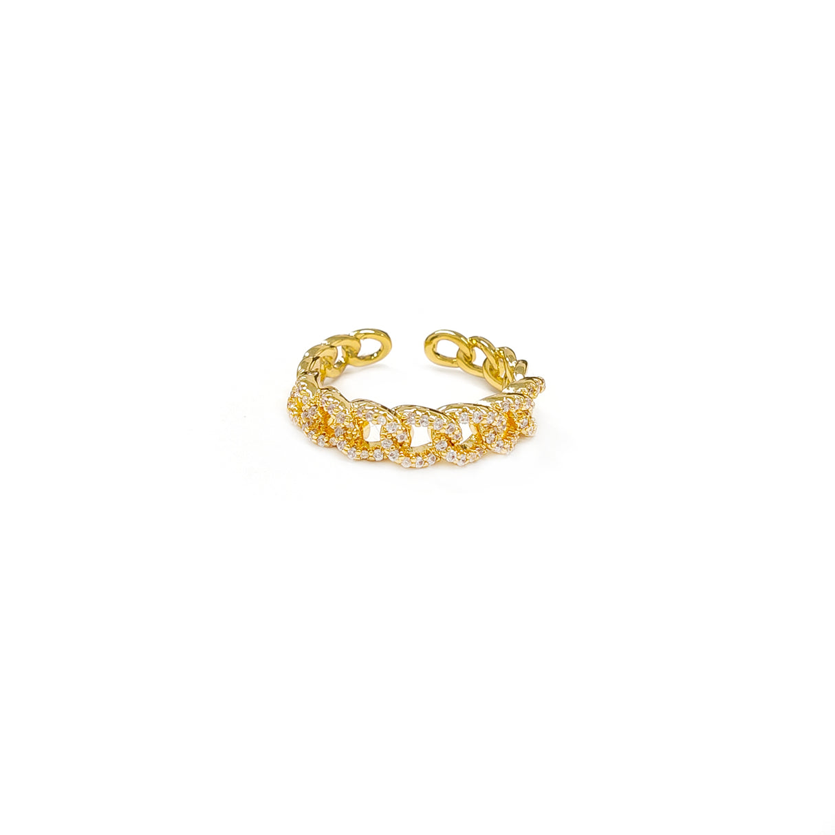 Adjustable Diamante Chain Golden Ring JYV13028YGD