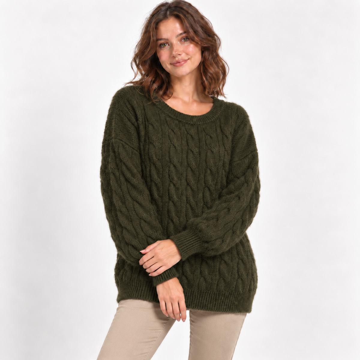 Oversized Chunky Soft Fluffy 3D Textured Cable Knit Jumper