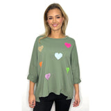 SWEETHEARTS EMBROIDERIED RELAXING FIT SWEATSHIRT ONESIZE FITS ALL 8-16