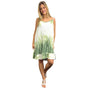 PLEATED BABYDOLL LADIES CASUAL MINI DRESS SUMMER WAVE PRINTS