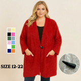 Super Soft Fluffy Long Cardigan – V-Neck Toggle Button