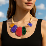 Long Stones Shape Necklace