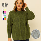 Chunky Cable Knitted Oversized Stretchy Winter Pullover Jumper