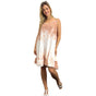 PLEATED BABYDOLL LADIES CASUAL MINI DRESS SUMMER WAVE PRINTS