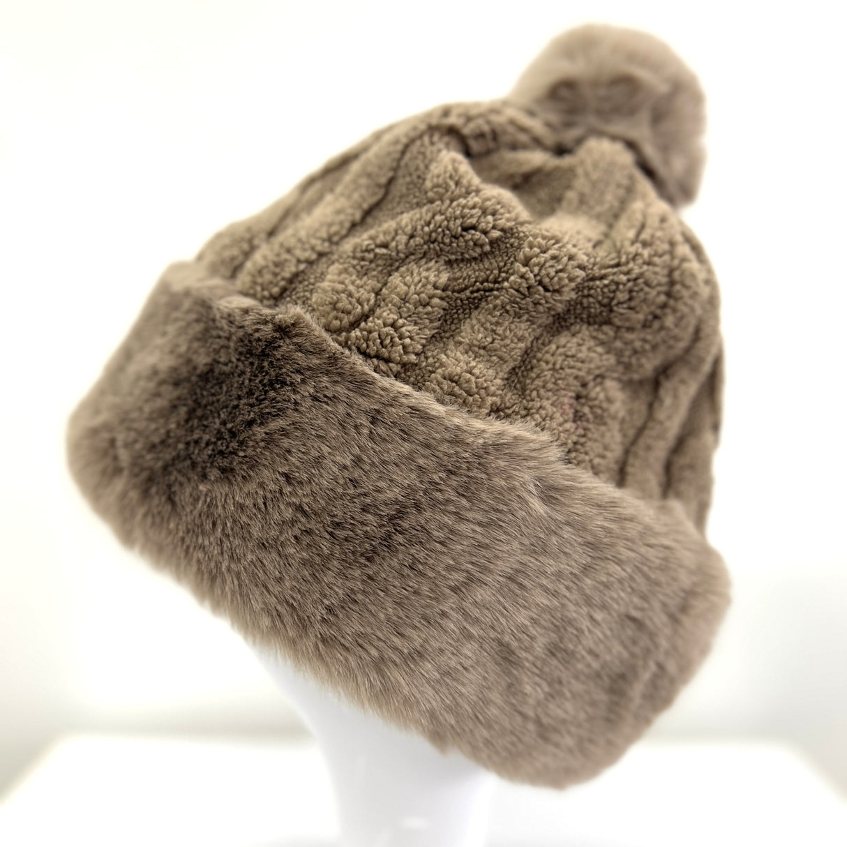 Women's Faux Fur Winter Pom Pom Hat SUPER SOFT SUPER COZY Plush warm lining inside