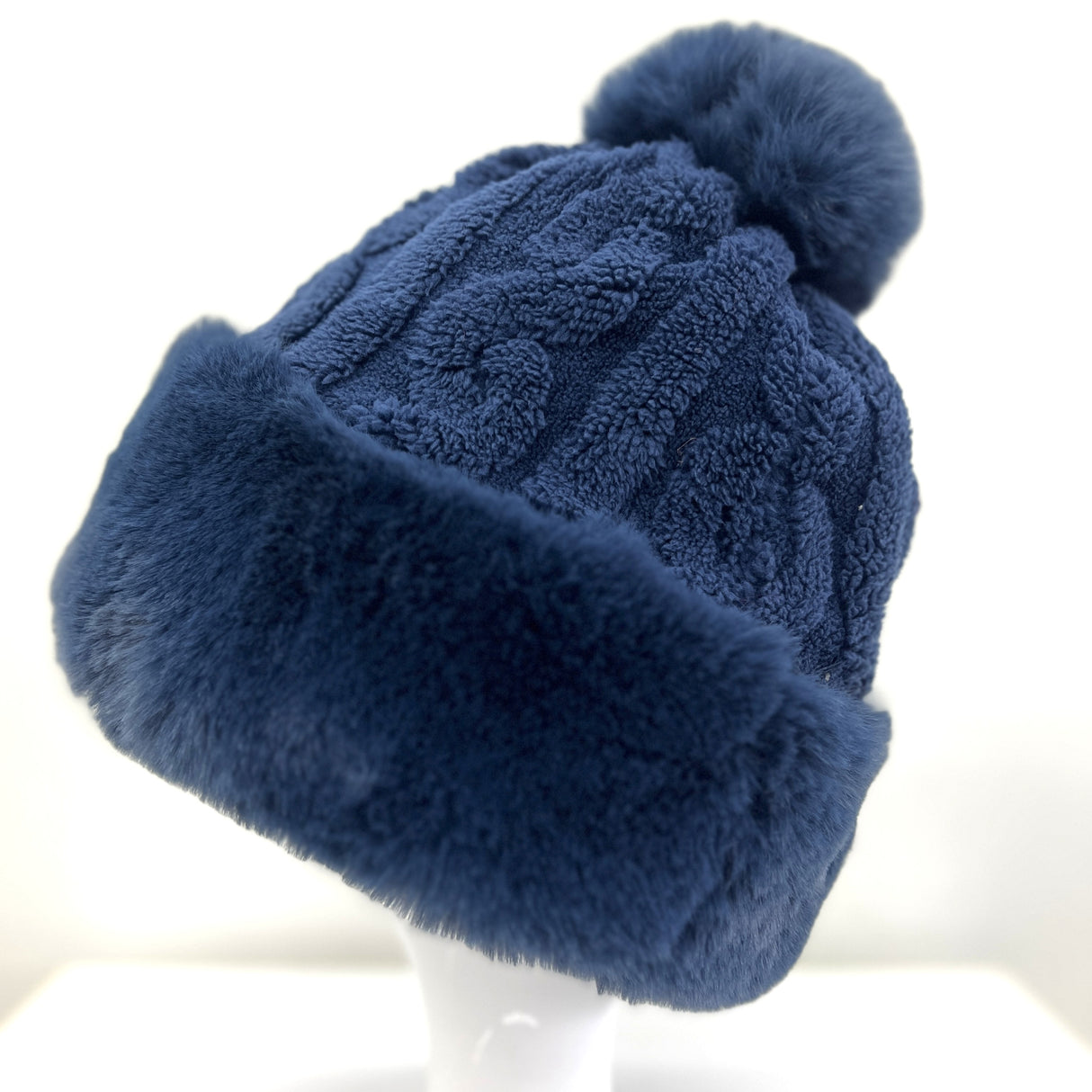 Women's Faux Fur Winter Pom Pom Hat SUPER SOFT SUPER COZY Plush warm lining inside