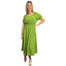 SUPER STRETCHY HIGH ELASTIC WAISTED A-LINE PLEATED 'MAMMA MIA' STYLE MIDI DRESS ONE SIZE FITS ALL