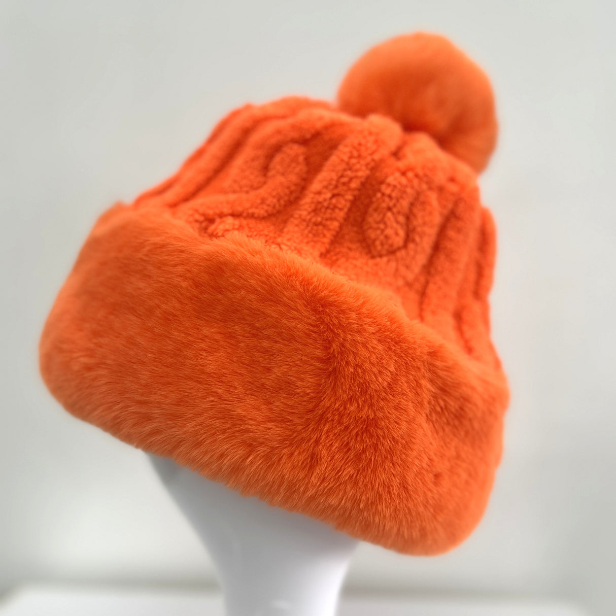 Women's Faux Fur Winter Pom Pom Hat SUPER SOFT SUPER COZY Plush warm lining inside