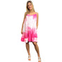 PLEATED BABYDOLL LADIES CASUAL MINI DRESS SUMMER WAVE PRINTS