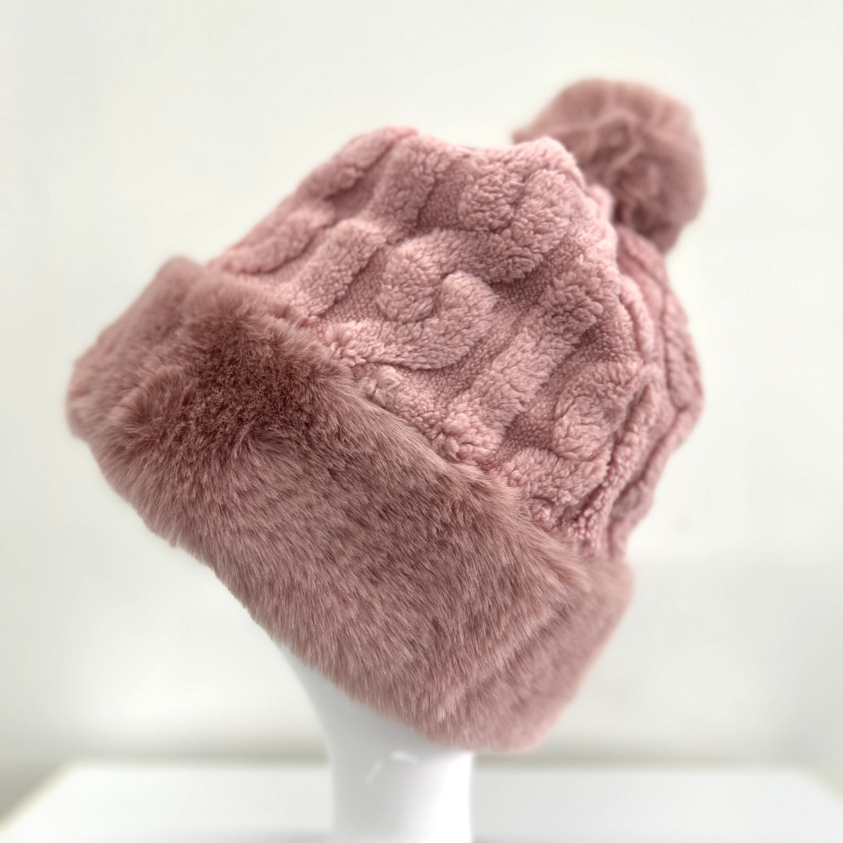 Women's Faux Fur Winter Pom Pom Hat SUPER SOFT SUPER COZY Plush warm lining inside