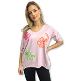 OVERSIZED STRIP 3/4 length multi hearts sweatshirts 100% cotton, plus size 10-24