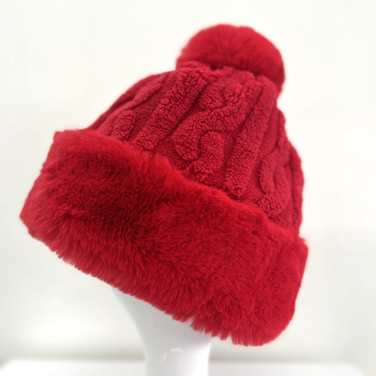 Women's Faux Fur Winter Pom Pom Hat SUPER SOFT SUPER COZY Plush warm lining inside