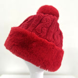 Women's Faux Fur Winter Pom Pom Hat SUPER SOFT SUPER COZY Plush warm lining inside