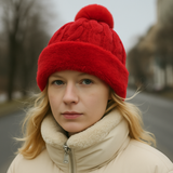 Women's Faux Fur Winter Pom Pom Hat SUPER SOFT SUPER COZY Plush warm lining inside