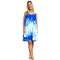 PLEATED BABYDOLL LADIES CASUAL MINI DRESS SUMMER WAVE PRINTS