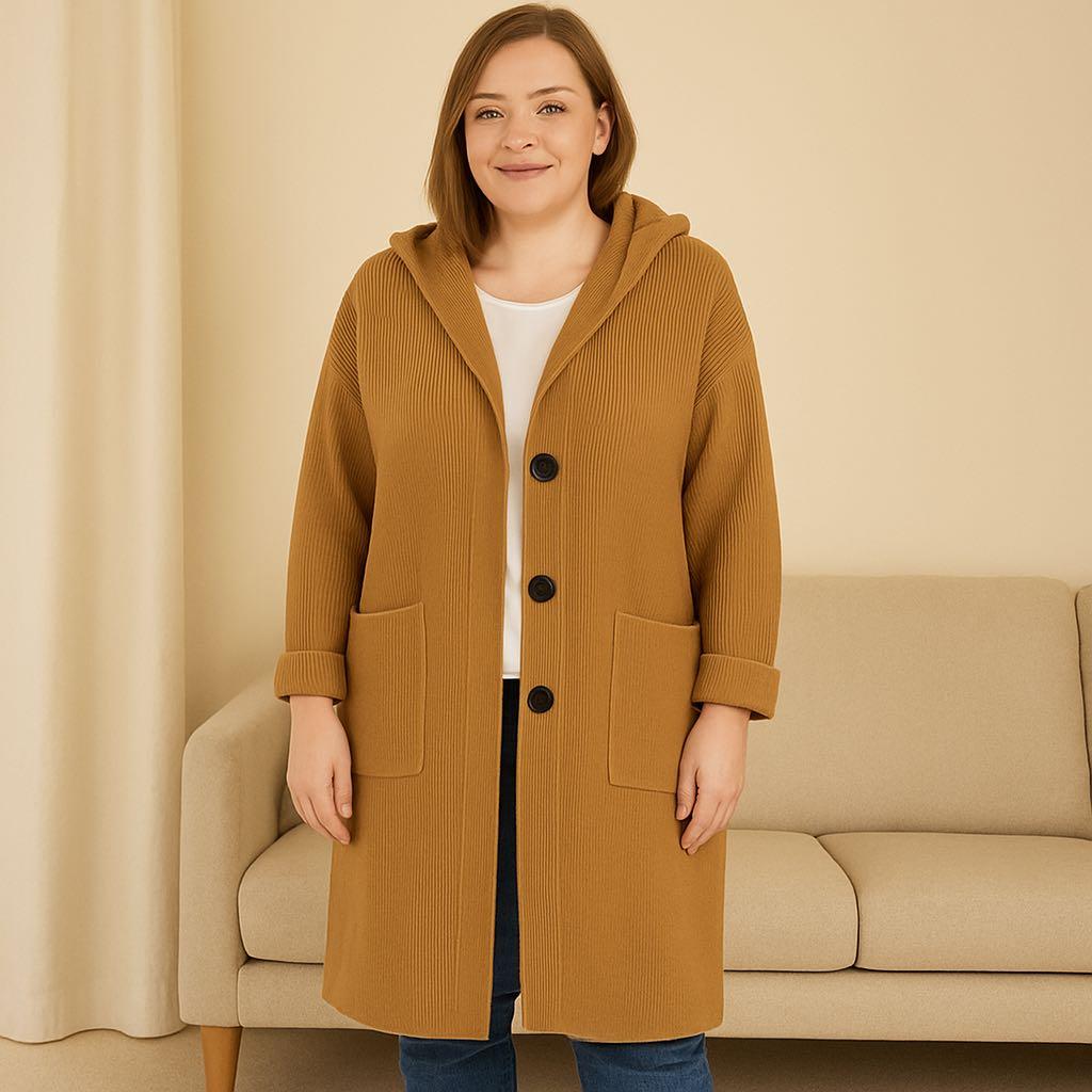 Fine Knitted Large Hoodie With Front Pockets - Fits UK 10-22
