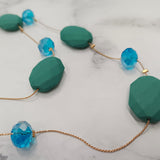 Bold Coral Faceted Bead Layered Necklace